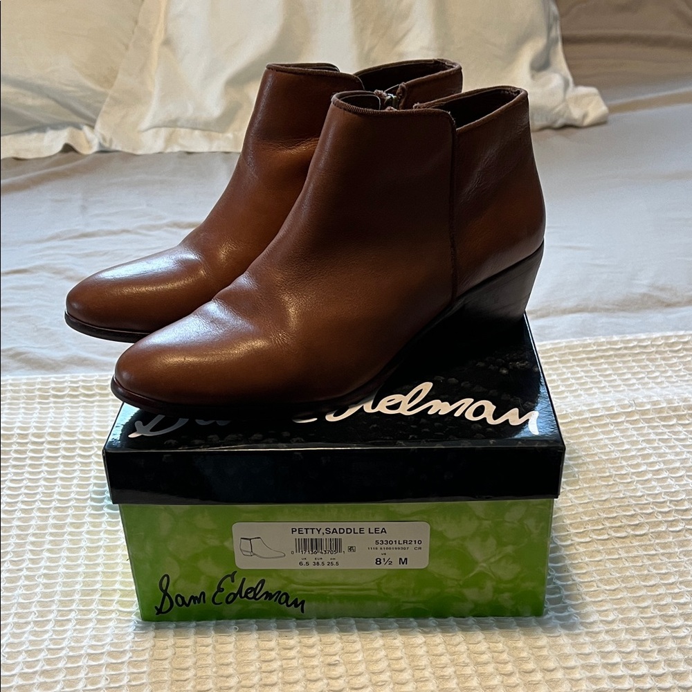 Sam Edelman Petty Saddle Brown Ankle Booties